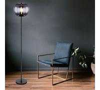 Lampadaire à Vasque Lampe de Salon Lecture Fumée Boule de Verre E27 H 160 CM