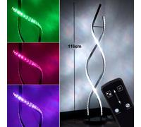 Lampadaire à Vasque Lampe de Salon Télécommande RGB LED Variateur Annelé