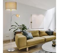 Lampadaire à Vasque Pied Lampe Tissu Gris la Vie Ess Chambre Flexo Récolte Spot