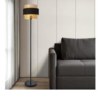 lux.pro Lampadaire Modern Luminaire sur Pied Intemporel Lampe sur Pied Stylé pour Salon Chambre Bureau Métal Plastique Polyester 160 x 30 cm Noir Doré