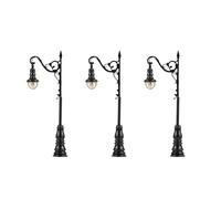 Lampadaire ancien cintré à LED 65 mm (x3) - FALLER 272131 - N 1/160
