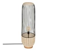 Atmosphera Lampadaire Anea métal et bois noir H95 cm