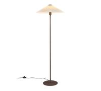 lux.pro Lampadaire Style Intemporel Lampe sur Pied Élégante LED Luminaire Design pour Salon Chambre Bureau Lampe de Lecture Interrupteur à Pied E27 Métal Hauteur 149 cm Marron Blanc