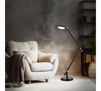 Lampe de table applique lampe à pince lampadaire lampe de table chambre, spot mobile, métal noir, joints, interrupteur, 1x LED 6W 500Lm 3000K, HxL 84x91cm