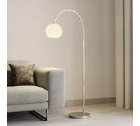 Lampadaire arc Cynthia Lindby, gris, Salon / Salle à manger, Verre, Moderne, Lampadaire