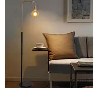 Lampadaire arc de 154,9 cm avec base en marbre E26 Interrupteur à intensité variable Globe en verre Abat-jour élégant pour salon et bureau Décoration d'intérieur moderne