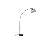 Lampadaire Arc en Métal Noir Abat-Jour Acrylique Fumé Violet - ARCHIE -