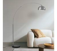 Lampadaire arc Hernando Lindby, gris, Salon / Salle à manger, Métal, Moderne, Lampadaire