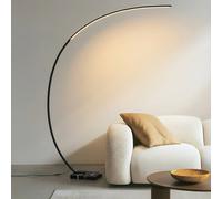 Lindby LED Lampadaire Kendra à intensité variable (Moderne) en Noir Métal e. a. pour Salon & Salle manger (1 lampe,à), arqué lampadaire arc lampe sur pied de salon