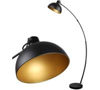Lampadaire Arc Lampe À Pied Design Rétro Abat-Jour Réglable 1X E27 Max. 60 Watt Métal En Noir-Doré Lampadaires Pour Le Salon[IN104]