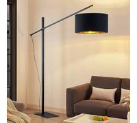 Lampadaire arc Mossa Arcchio, noir, Salon / Salle à manger, Métal, Moderne, Lampadaire