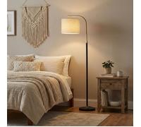 Lampadaire Arc Réglable en Hauteur, 150-175 cm, avec Interrupteur au Pied, Douille E27, Noir