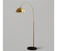 Lampadaire arqué en laiton à intensité variable avec télécommande - 70 cm, lampe sur pied moderne réglable, ampoule LED 12 W, abat-jour en métal. Idéal pour éclairer le canapé du salon et apporter u