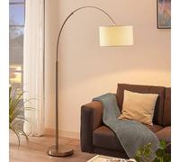 Lampadaire Arqué Railyn, Abat-Jour Blanc Crème Blanc