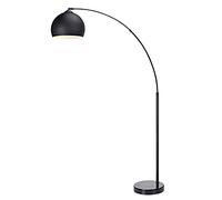 Lampadaire Arquer arc lampe de sol abat-jour noir pied marbre noir VN-L00013-EU