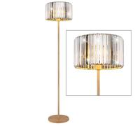 Lampadaire aspect bois cristal lampe de salon lampe d'appoint métal douille E27 D x H 35 x 150 cm