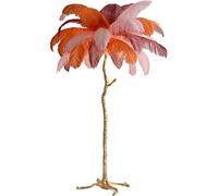 Lampadaire Œatural Plume D’Autruche Lampadaire,Moder Luxury Resi LED Lampadaire avec Annonce Dimmable Parfait pour Readig I Votre Prix Chambre À Manger Ou Bureau À Domicile, Colorblock, 120x80cm