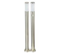 Lampadaire avec détecteur de mouvement Lampe d'extérieur debout Acier inoxydable Lampadaire extérieur Détecteur, argent opalin, 1x E27, H 110 cm, lot de 2