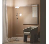 Lampadaire avec LED de Lecture Métal et Verre Ussel Argenté