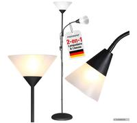 Lampadaire avec liseuse Noir MONZANA® 175 cm Réglable E27 Lampe orientable sur pied Projecteur de plafond Lampe de lecture