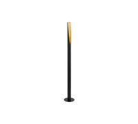 Eglo lampadaire BARBOTTO, 1 lampadaire à flamme, lampe à tige en acier, couleur : noir, or, douille : GU10, interrupteur à pied inclus