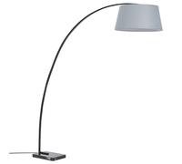 Lampadaire Courbe à Abat-Jour en Trapèze en Métal et Marbre Noir et Blanc Benue