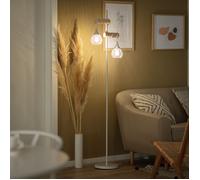 Lampadaire Bois et Aluminium Monah Blanc