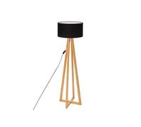 Atmosphera - Lampadaire Molu - bois et noir H140 cm