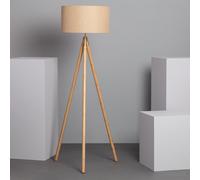 TechBrey Lampadaire Bois et Tissu Wolby Beige Beige