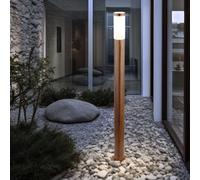 Lampadaire, lampe d'extérieur, lampe de jardin, lampadaire, lampe de chemin, terrasse IP44, acier inoxydable aspect bois, 1x douille E27, DxH 12,7x110 cm