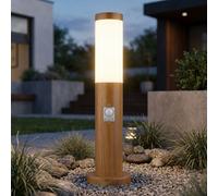 Lampadaire Borne Lumineuse Extérieur Lampe à Pied Optique Bois Balcon Détecteur