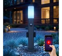 Lampadaire Borne Lumineuse Extérieur Prise Jardin Variateur Détecteur Smart LED