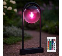 Lampadaire Borne Lumineuse Extérieure Boule de Verre Fumée LED Dimmable RGB