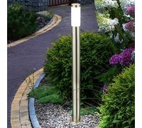 Lampe d'extérieur lampadaire lampe de jardin lampe colonne éclairage d'entrée jardin, IP44 inox argent opale, 1x douille E27, DxH 12,7x110 cm