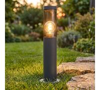 Lampadaire Borne Lumineuse Lampe D'Extérieur Inox Fumée Anthracite E27