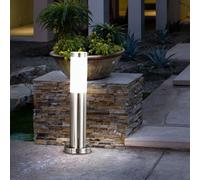 Lampadaire LED en acier inoxydable chemin de jardin éclairage extérieur support de patio lumière argent