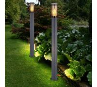 Lampadaire Borne Lumineuse Lampe Extérieure Lumière de Jardin Inox IP44 H 110 CM