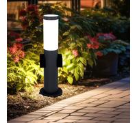 Lampadaire Borne Lumineuse Lampe Extérieure Lumière de Jardin Prise Inox H 45 CM