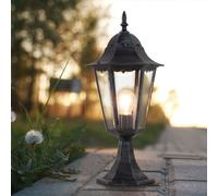 Éclairage D'Extérieur Borne Lumineuse Lampadaire Noir Vert Inox E27 Verre