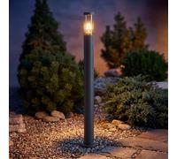 Lampadaire Borne Lumineuse sur Mât Jardin IP44 Inox Anthracite Couleurs Fumées