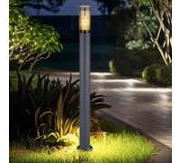 Borne lumineuse d'éclairage extérieur lampes de jardin anthracite IP44, lampadaire patio balcon, acier inoxydable fumé, 1x douille E27, DxH 12,7x110cm