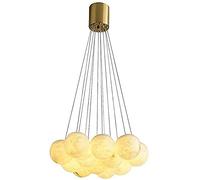 Lampadaire Boule en cuivre et marbre, Design Moderne, luminaire décoratif pour Salle à Manger, Chambre à Coucher, Couleur, 16 lumières