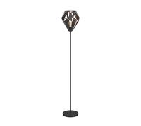 Lampadaire CARLTON 1 E27 1X60W en acier noir et cuivre D255mm