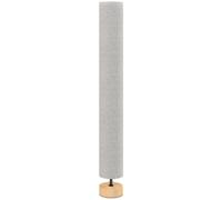Lampadaire colonne sur pied bois contemporain H.120 cm abat-jour lin gris Gris G