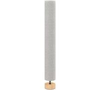 Lampadaire colonne sur pied bois contemporain H.120 cm abat-jour lin gris