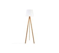 Lampadaire coloris blanc en bambou et polyester - Dim : H160 x D50 cm
