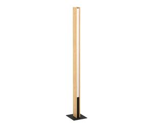Lampadaire connecté ANCHORENA-Z LED 35W en bois et acier marron et noir 105x55x1500mm