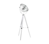 Lampadaire COVALEDA E27 1X60W en bois et acier blanc et chrome et argent D550mm