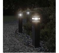 Lampadaires d'Extérieur avec Sortie Éclairage Patio Jardin Noir Aluminium vidaXL