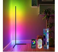 Lampadaire d'ambiance LED RGBIC, lampe de coin moderne minimaliste, contrôle Bluetooth, lampe à effet sonore